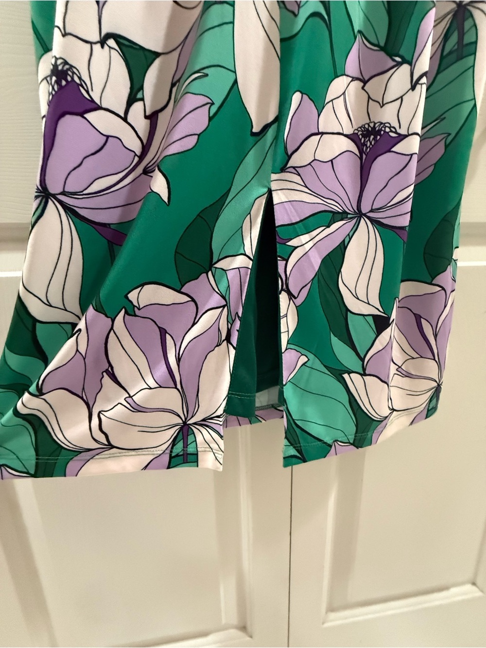 Alexia Admor Green Purple Floral Overlay Cocktail Dress Medium NWT - Picture 14 of 16
